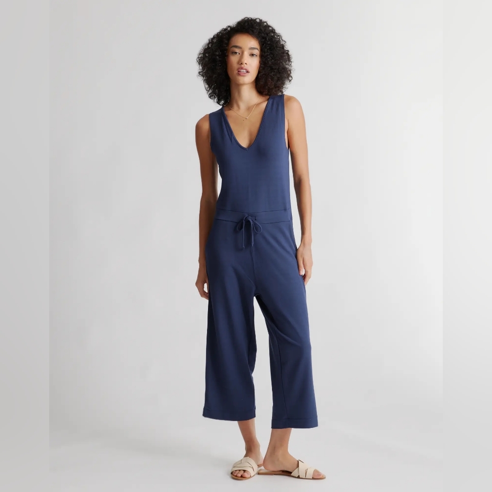 Quince French Terry Modal Jumpsuit Navy